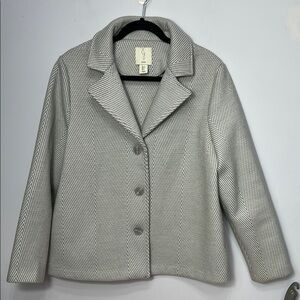 Joie Gray Wool Blend Herringbone Elegant Jacket